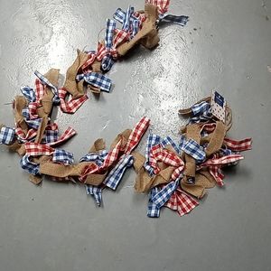 Burlap, red white and blue Garland